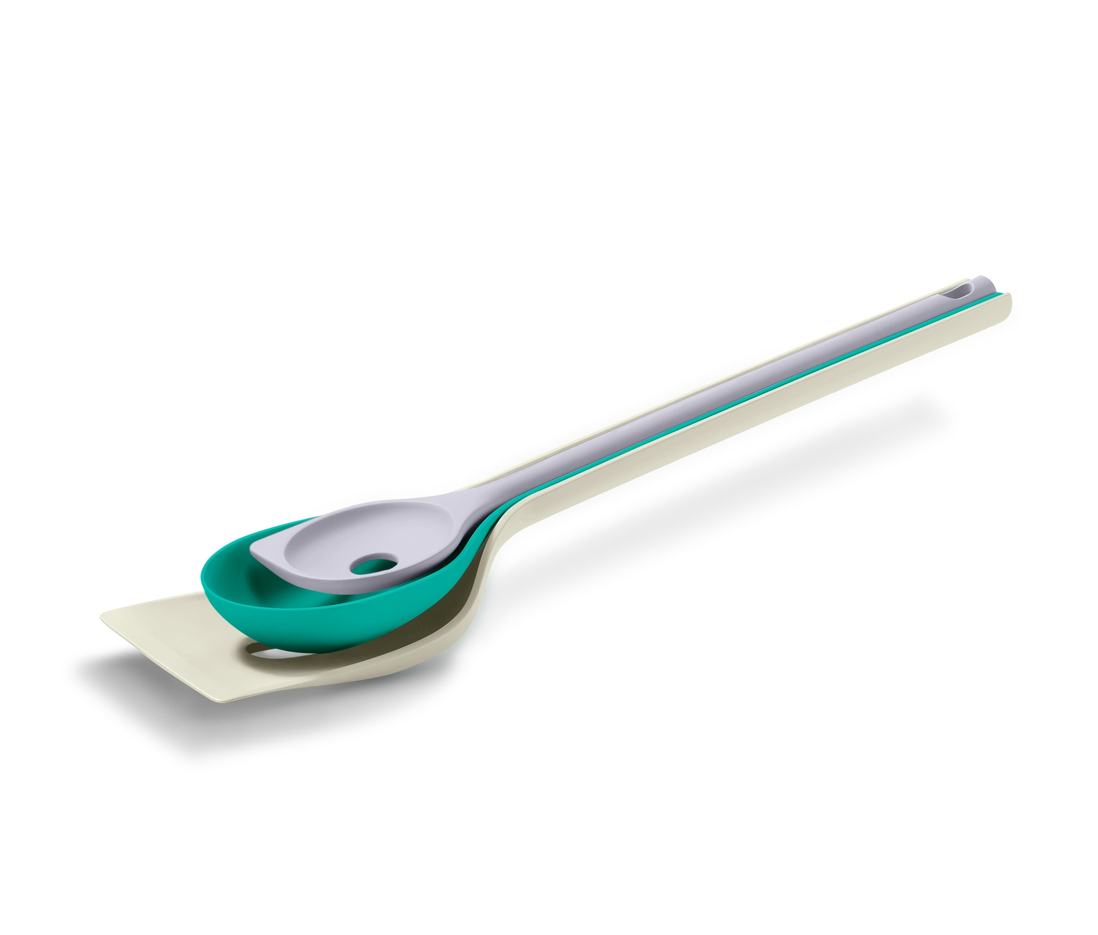 3er-Set Küchenhelfer liegen auf einem weißen Hintergrund.