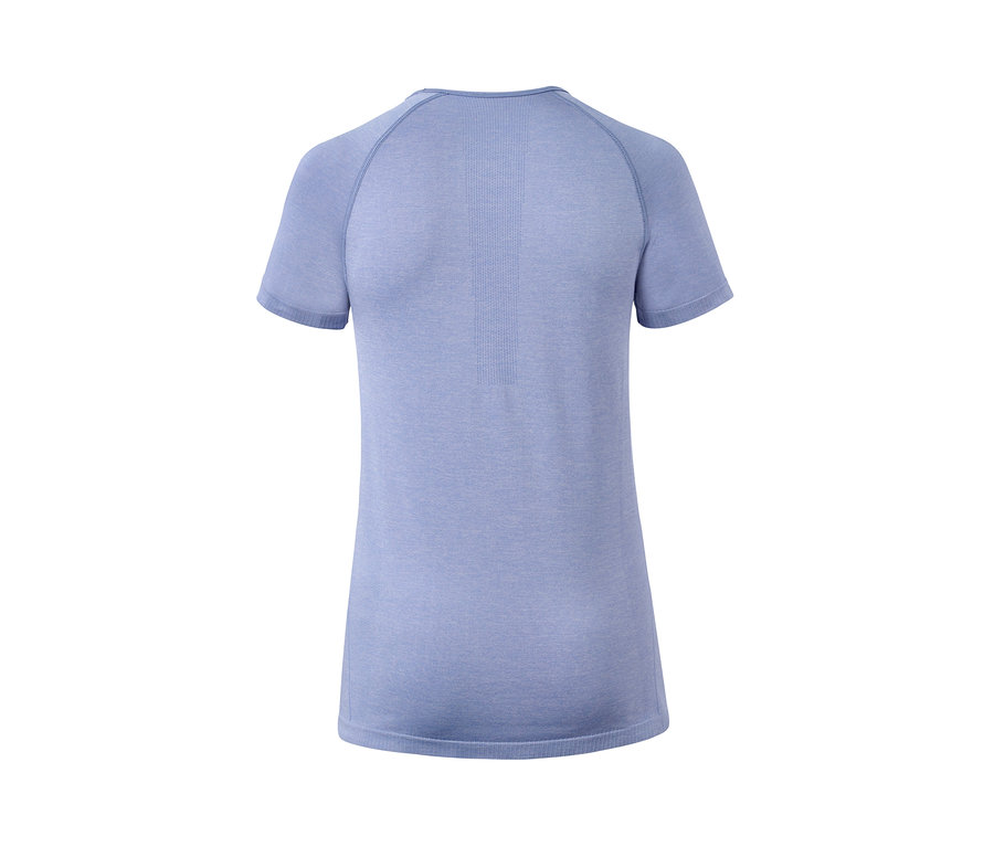 Helllila meliertes Seamless-Funktionsshirt mit kurzen Ärmeln von hinten.