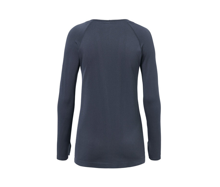 Dunkelblaues Seamless-Funktionsshirt mit langen Ärmeln.