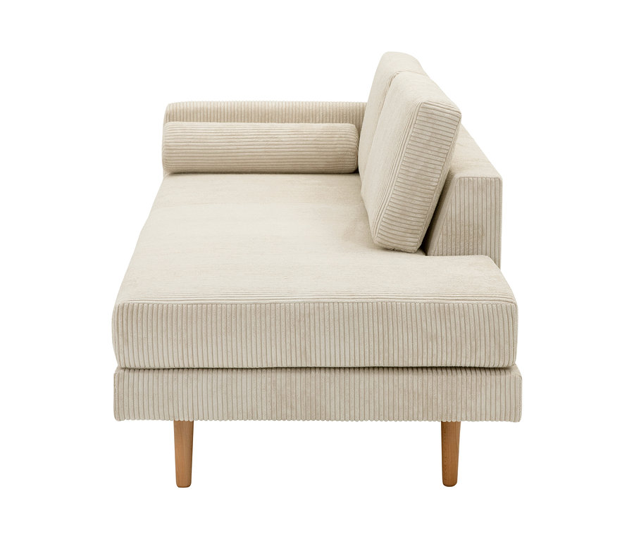 Beige Cord-Recamiere »Ivo«, links.