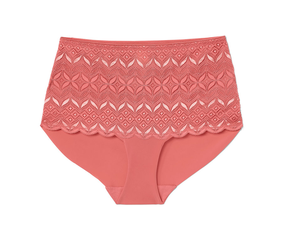 Aprikotfarbene Highwaist-Panty.