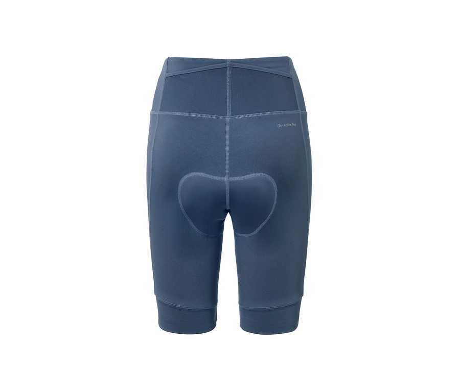 Blaue Fahrradhose von hinten.