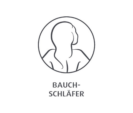 Umriss einer Person, die auf dem Bauch schläft.