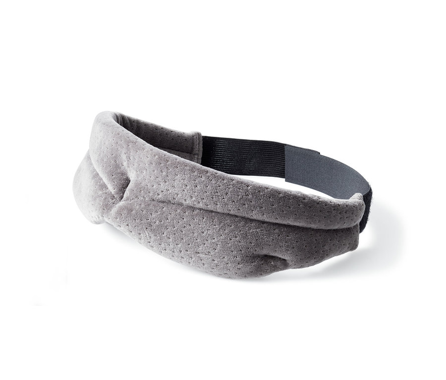 Graue TEMPUR® Schlafmaske mit verstellbarem Band.