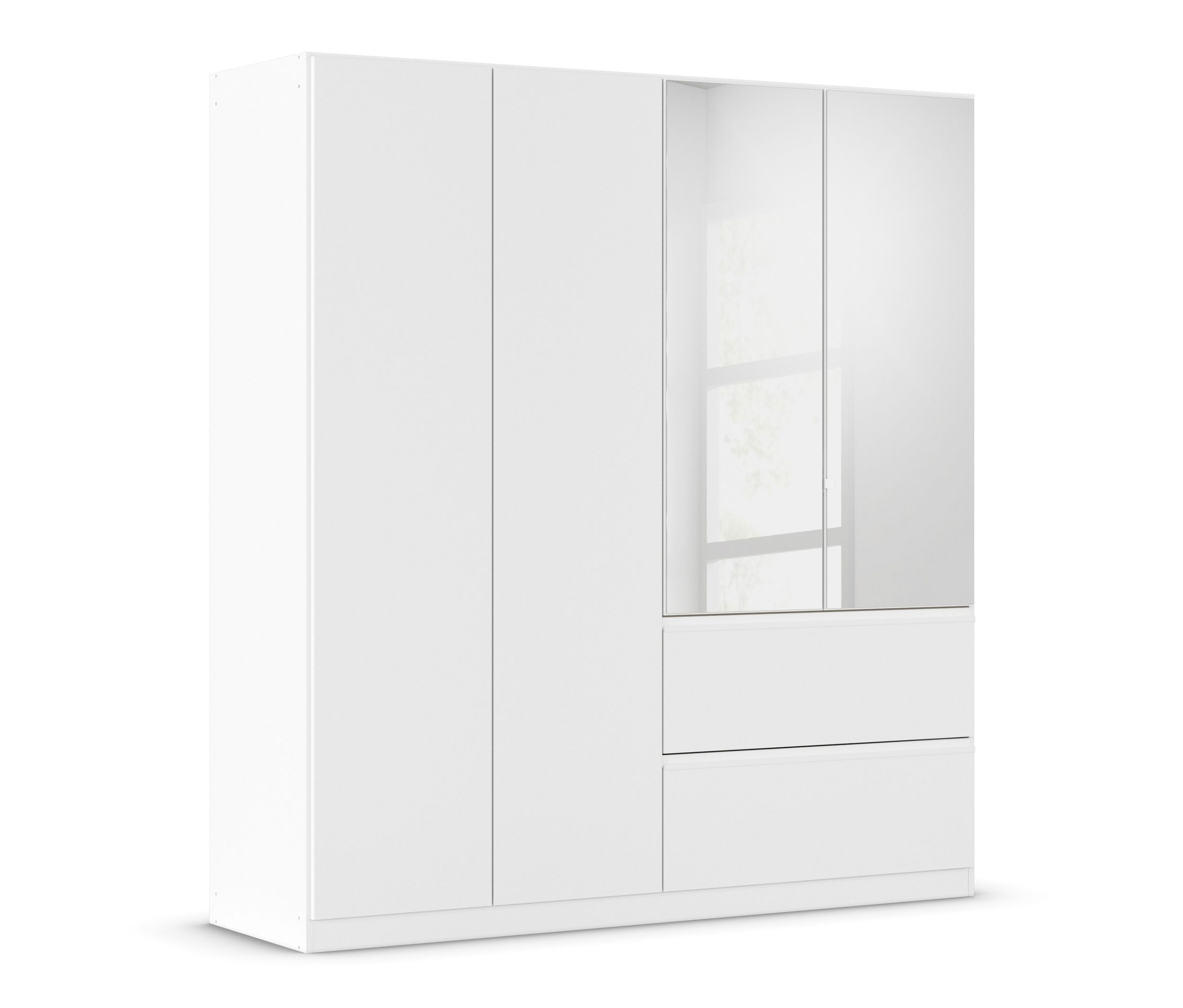 rauch Drehtürenschrank 4-türig mit Spiegel »Joel« - 181x54x197cm - weiß - Holz