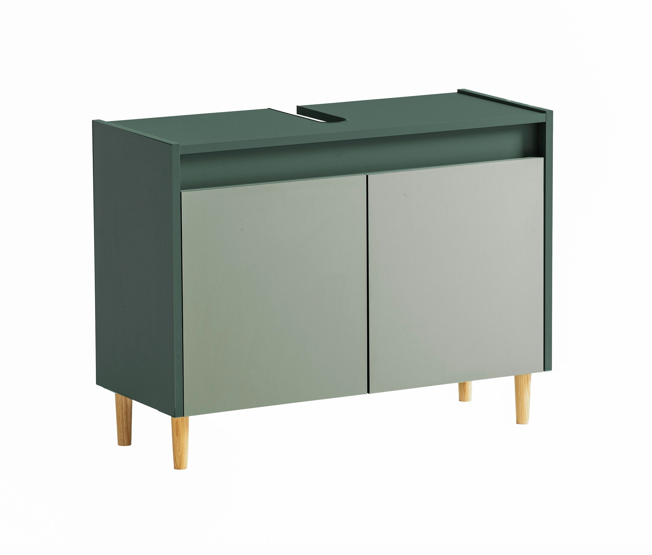 Tchibo - Waschbeckenunterschrank »Lovis« - 80x33x60cm - braun - Holz / Metall / Eschen-Massivholz