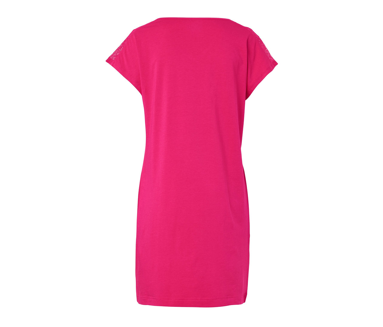 Detailansicht eines pinken Nachthemds.