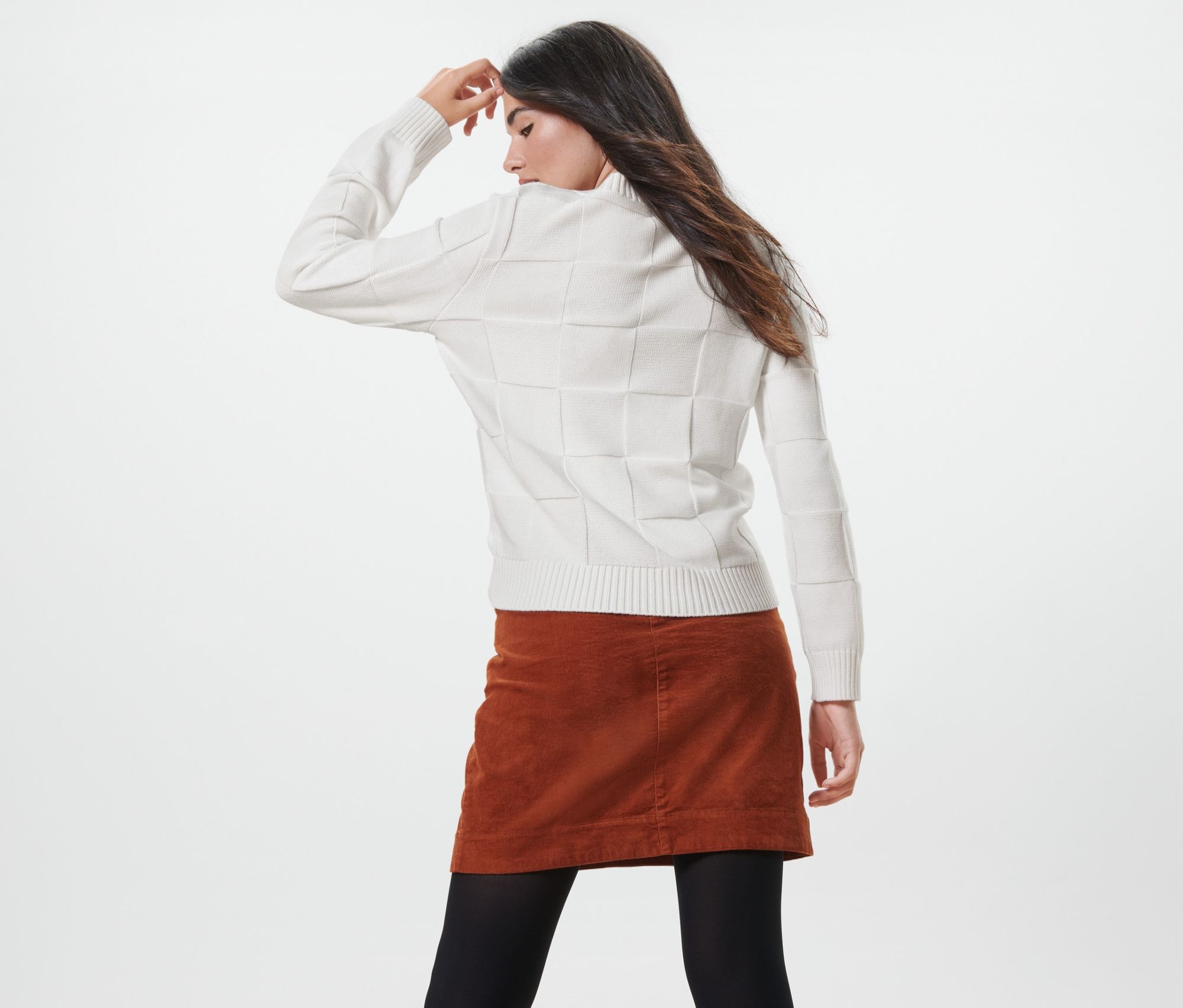 Thumbnail - Tchibo - Pullover mit Karostruktur - Damen - Gr. XL - creme