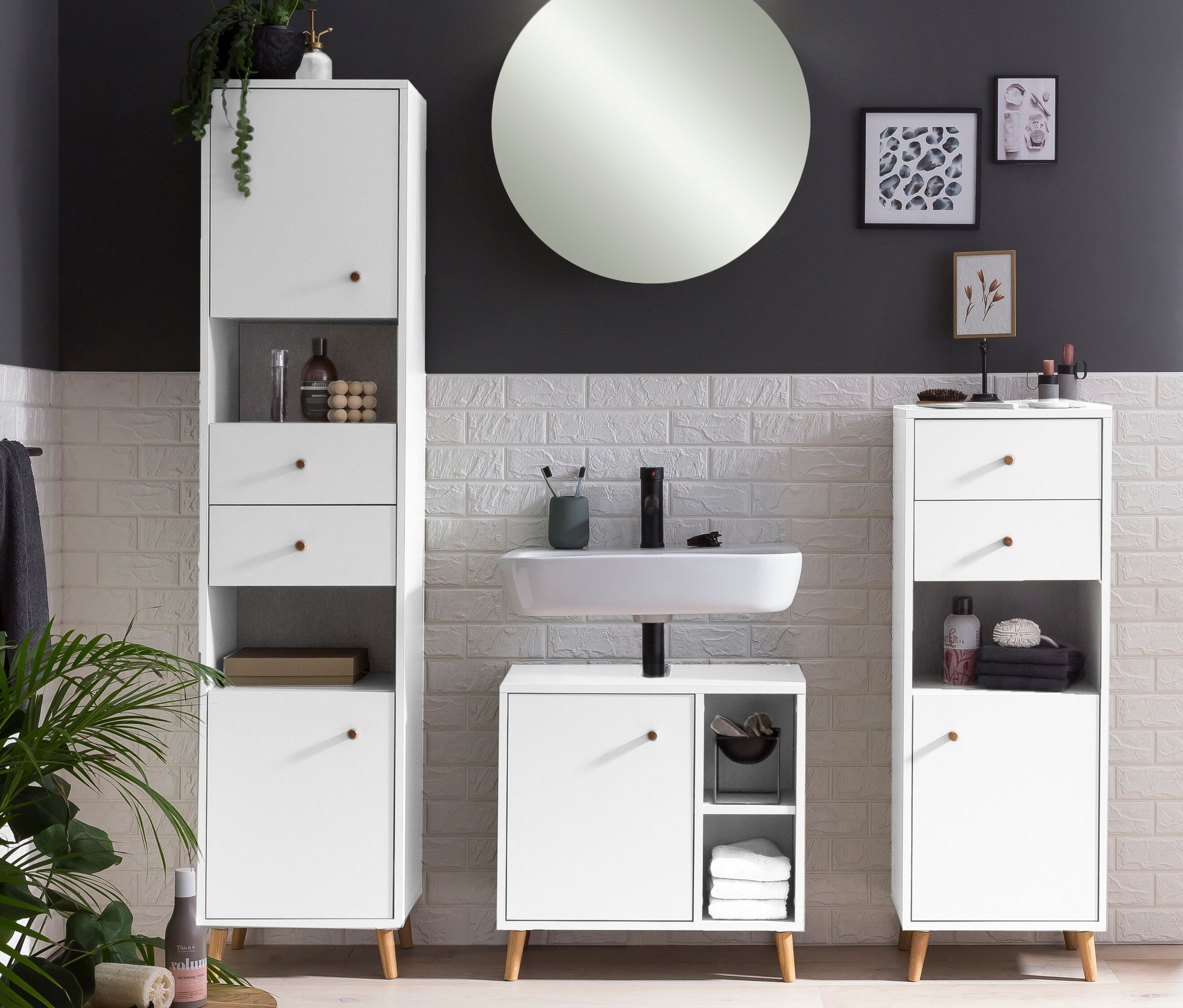Thumbnail - Tchibo - Hochschrank »Bjarne« - 40,5x33x177,5cm - braun - Holz / Metall