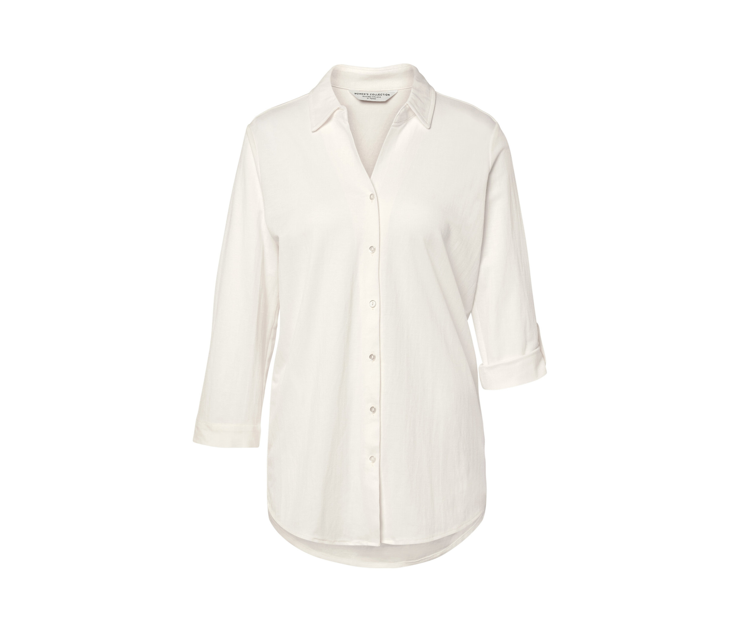 Piqué-Jerseybluse - Damen - Gr. 38 - creme - creme