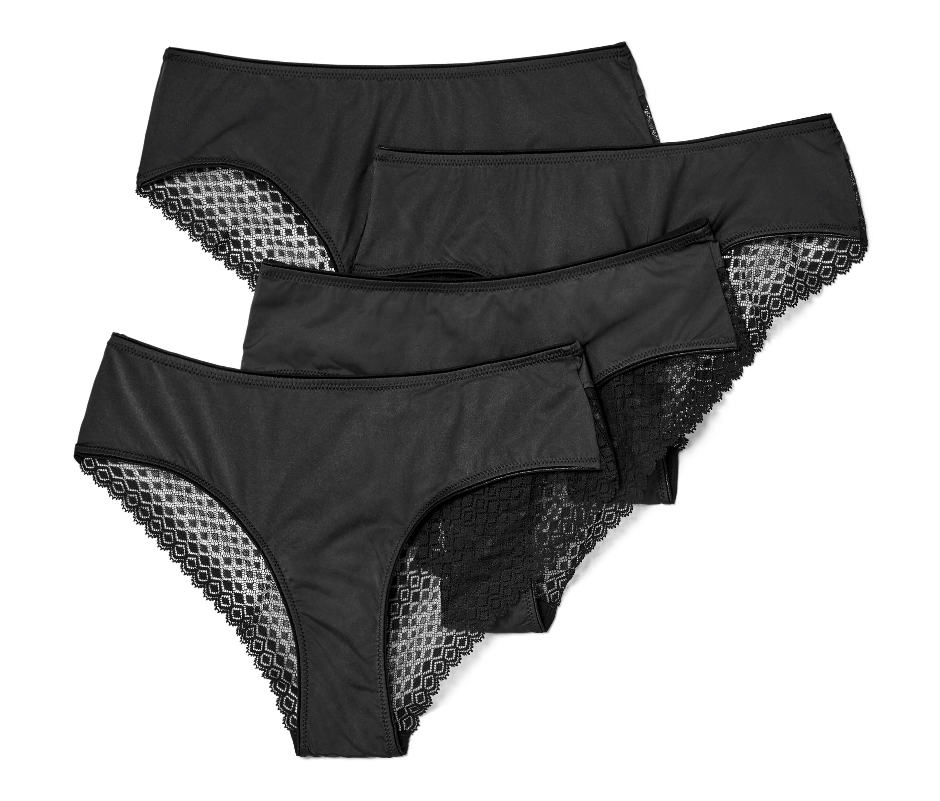 Tchibo - 4 Brazilslips - Damen - Gr. XS - schwarz