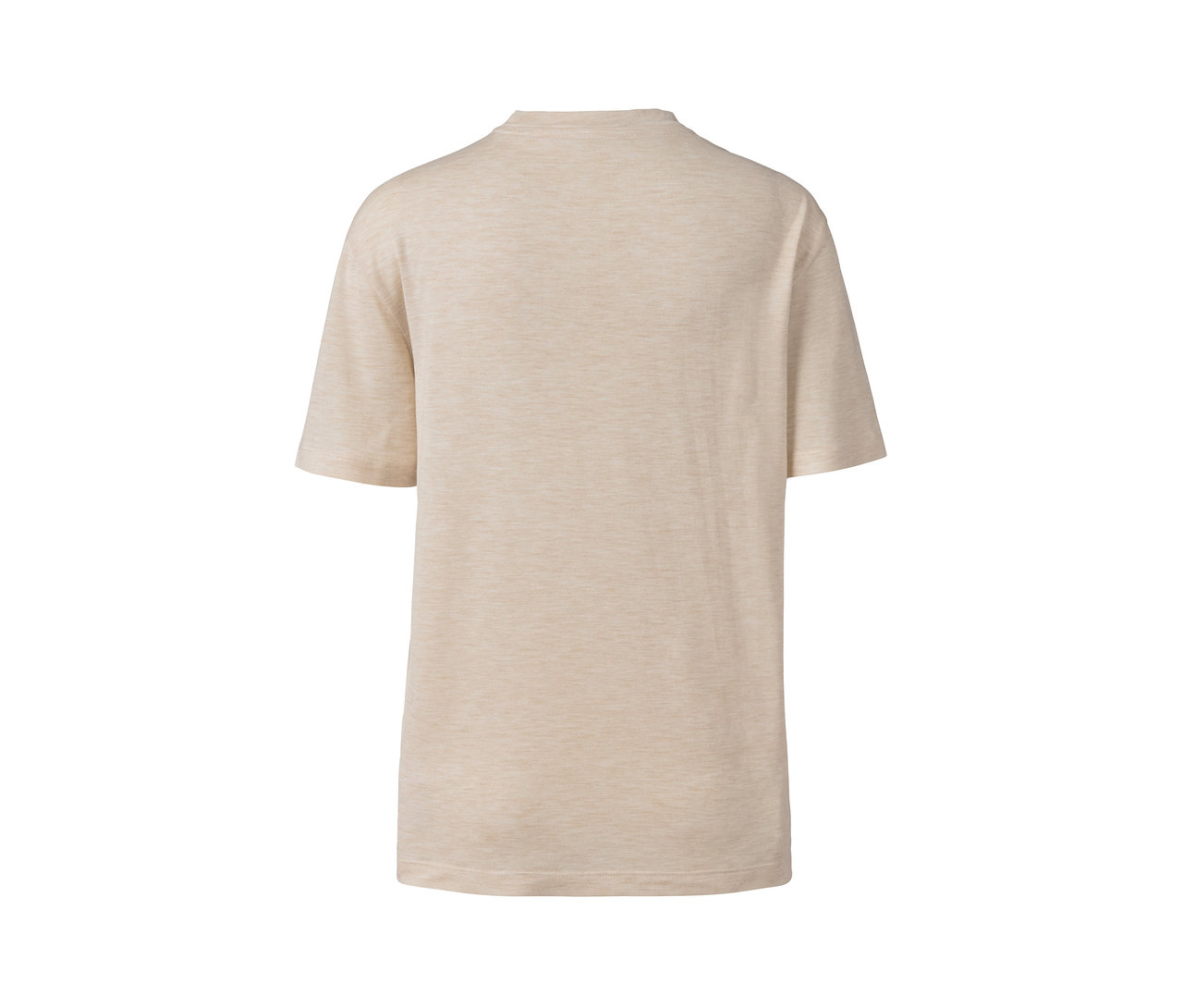 Beiges T-Shirt mit Statement-Print.