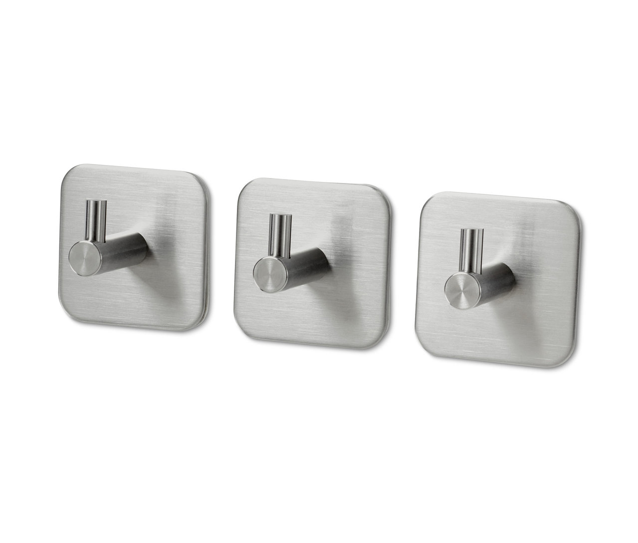 Drei silberne Haken, 3er-Set.