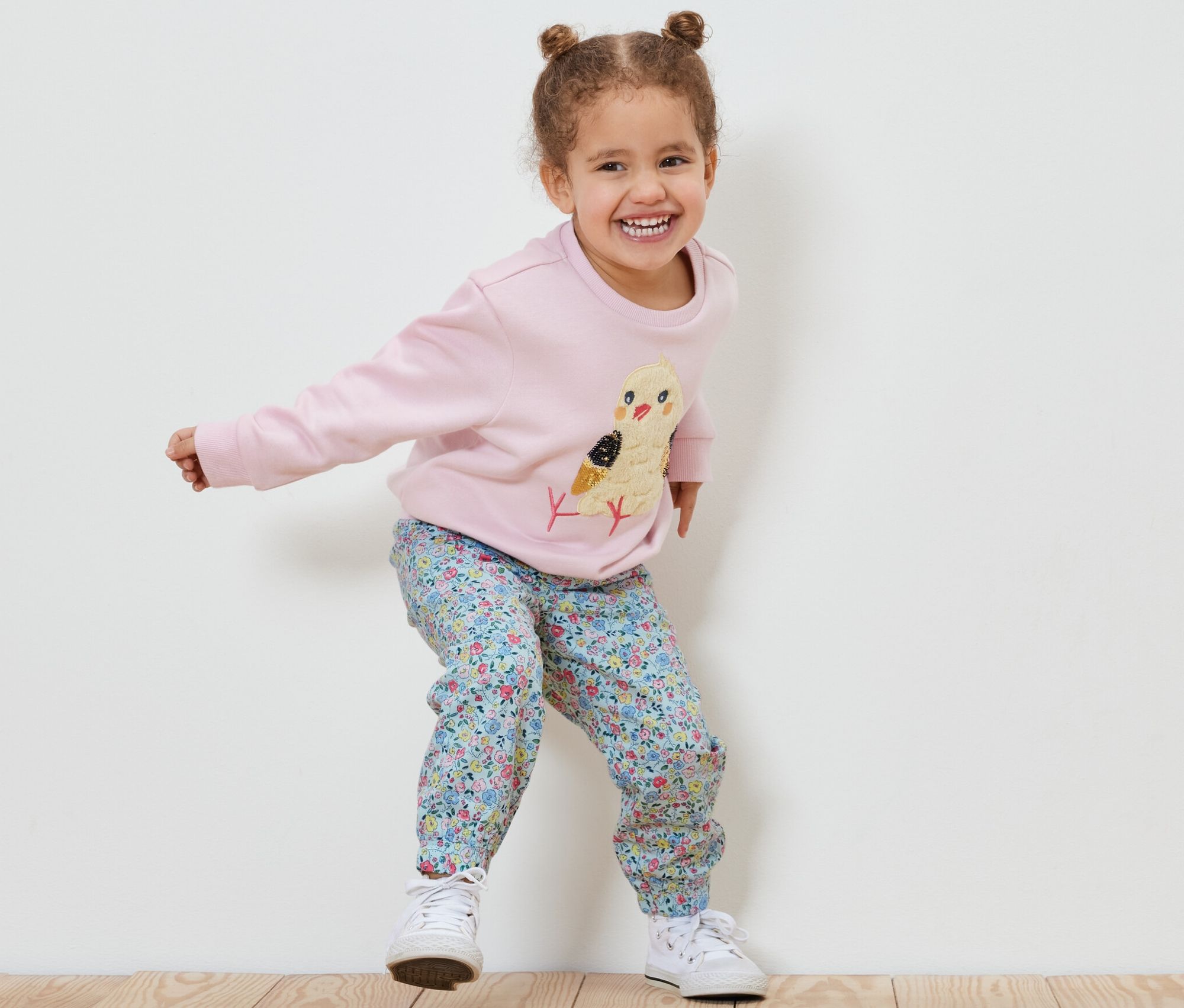 Thumbnail - Tchibo - Kinder-Pull-on-Pants – Fit »Ella« - Mädchen - Gr. 98/104 - hellblau/geblümt