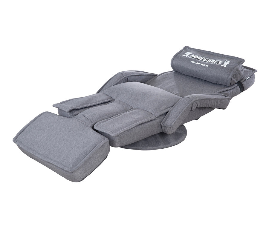 Grauer roba Minecraft Loungesessel mit Beinen und Armlehne.