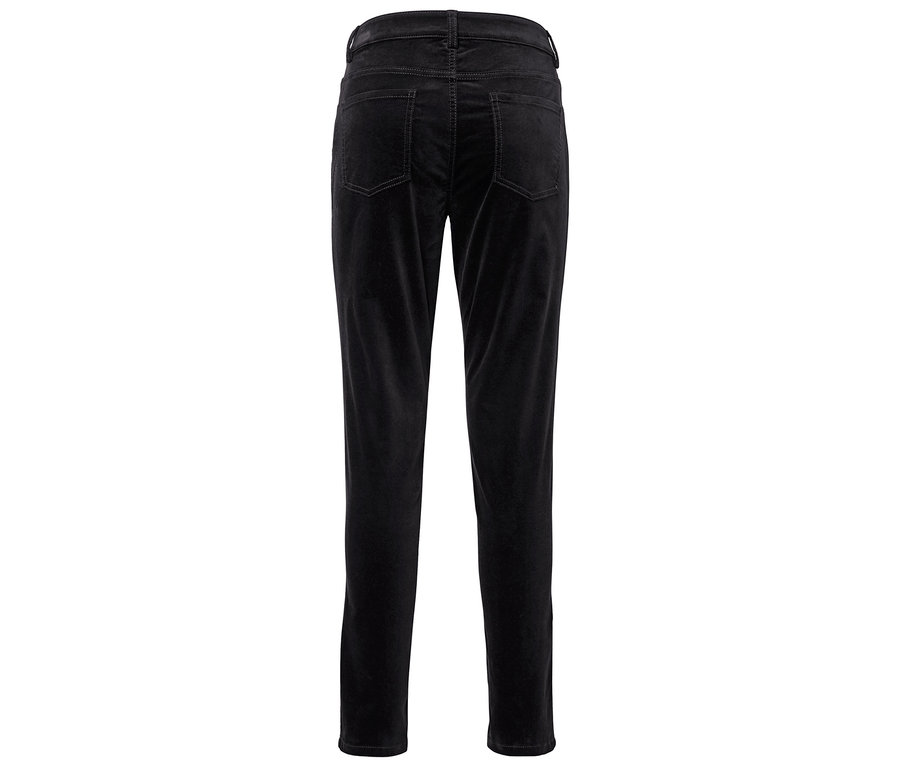 Rückansicht einer schwarzen Cordhose.