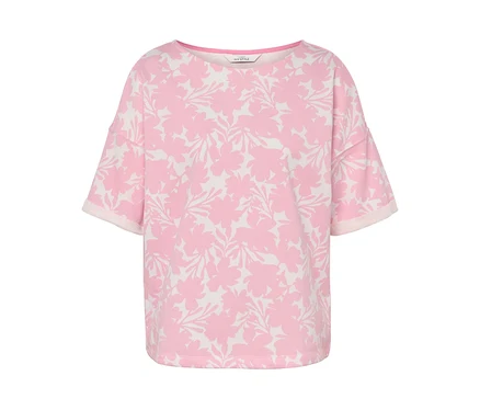 Rosafarbenes bedrucktes Sweatshirt.