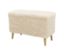 DOMO Hocker mit Staufach, creme - Cremefarbener Bouclee-Stoff