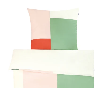 Rosa SCHÖNER WOHNEN-Kollektion Bettwäsche in Normal- und Übergröße mit geometrischem Muster.