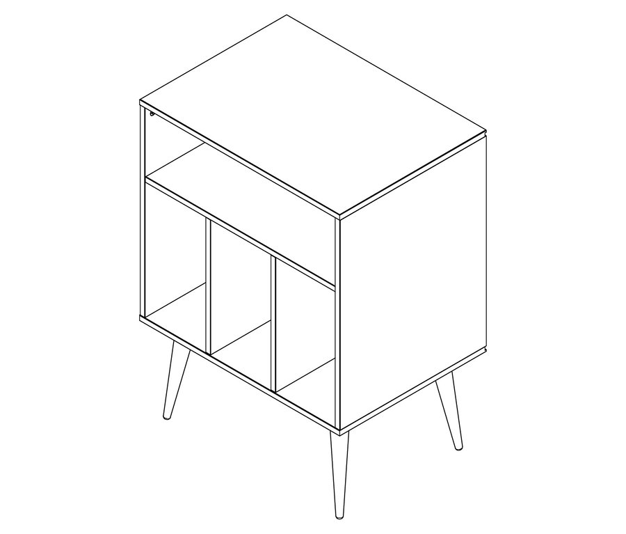 Skizze von Woood Schrank »James«, schwarz-walnuss.