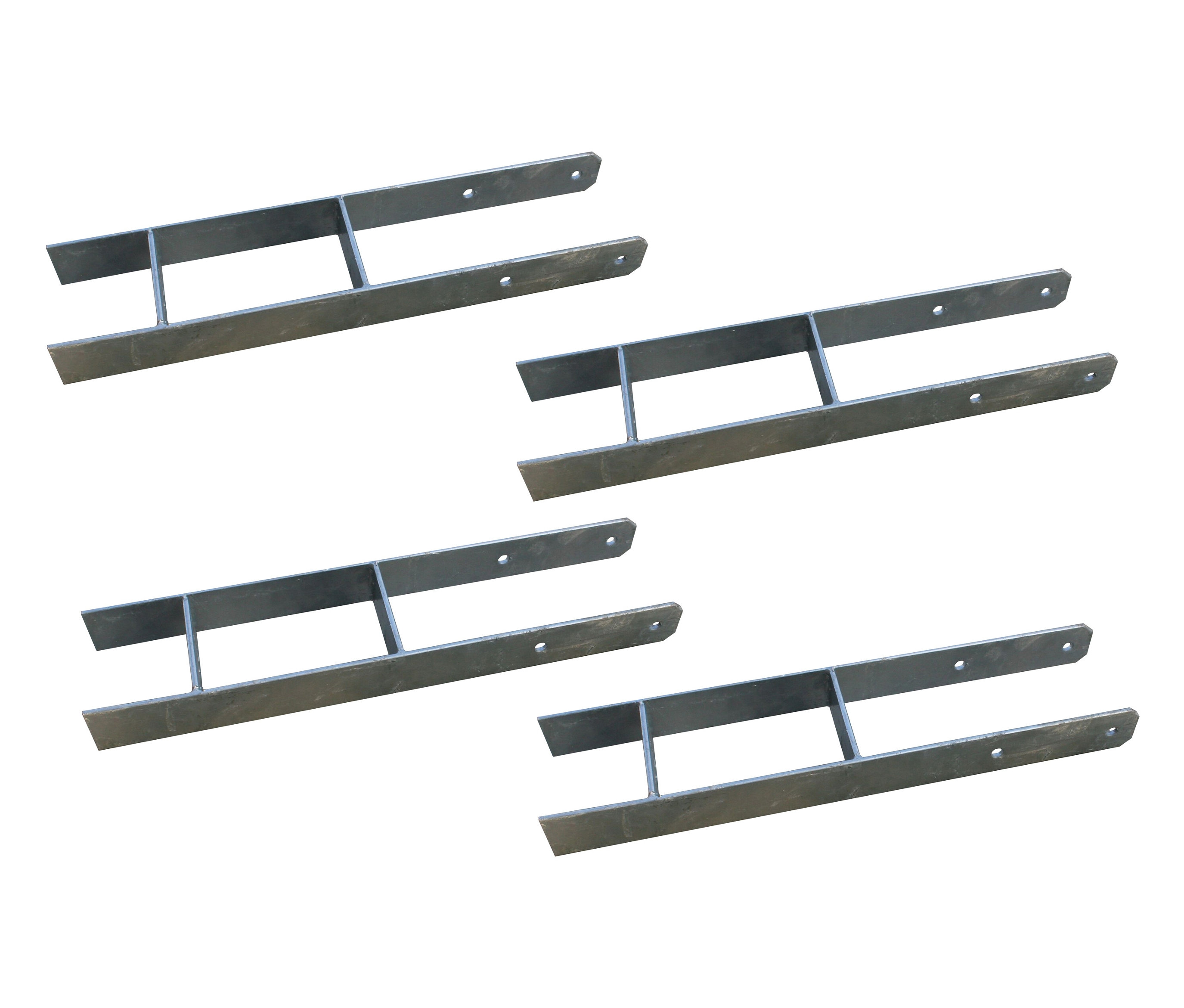 Karibu H-Anker 4er-Set - 12x12x60cm - silber - Stahl