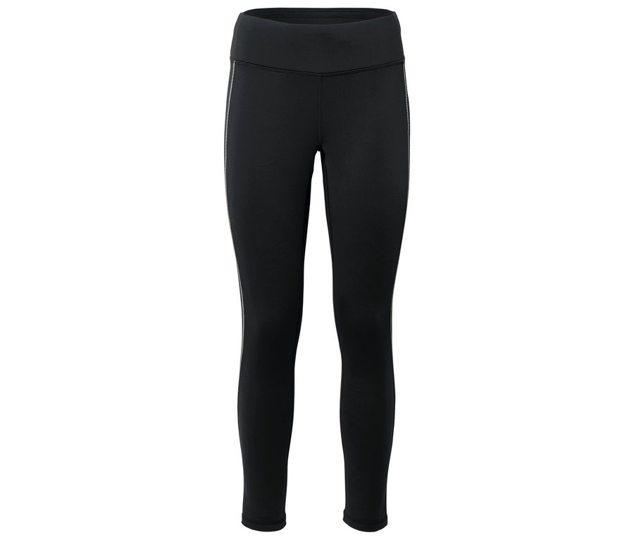 Schwarze Leggings mit hohem Bund.