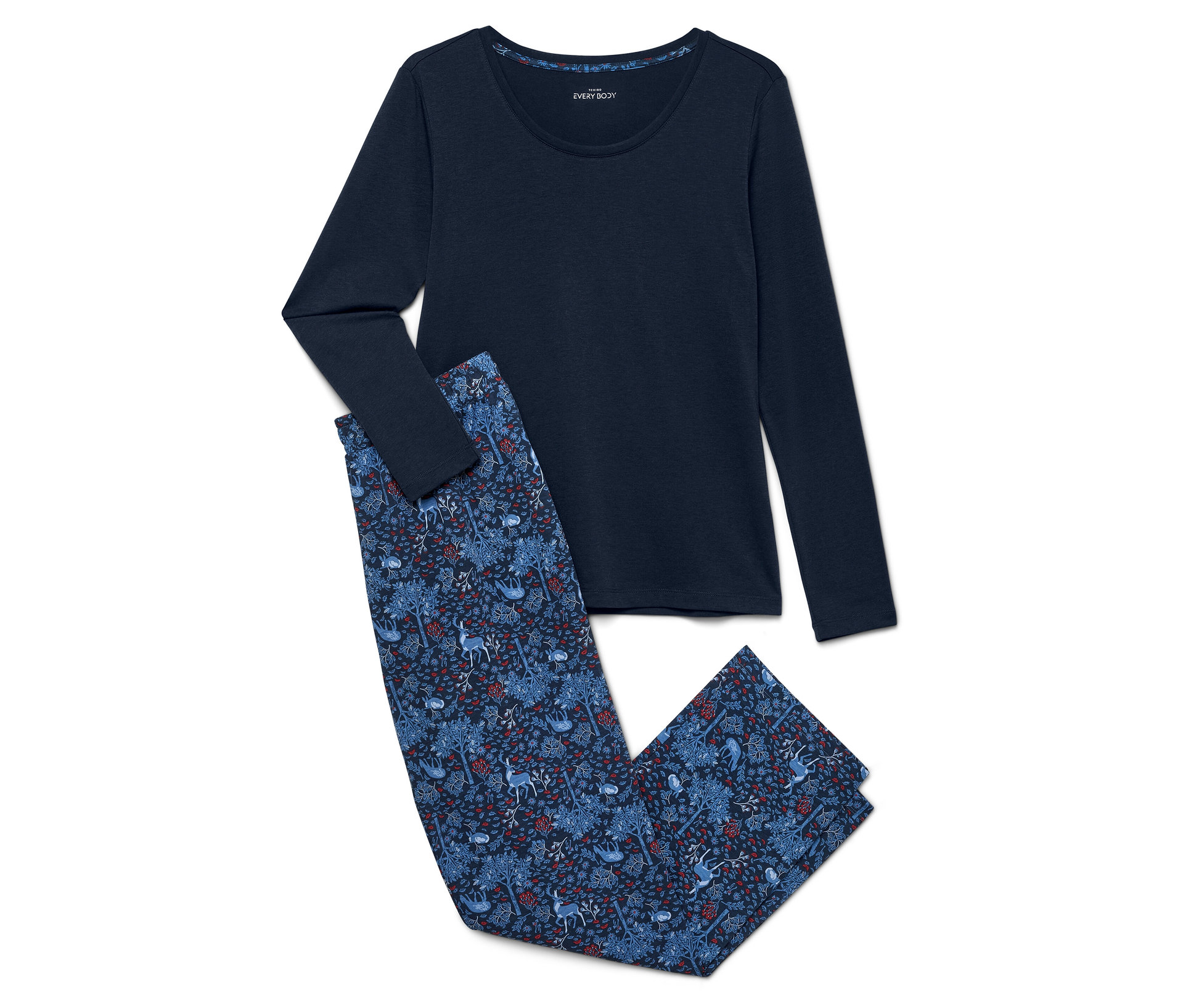 Pyjama-Set - Damen - Gr. S - dunkelblau - dunkelblau