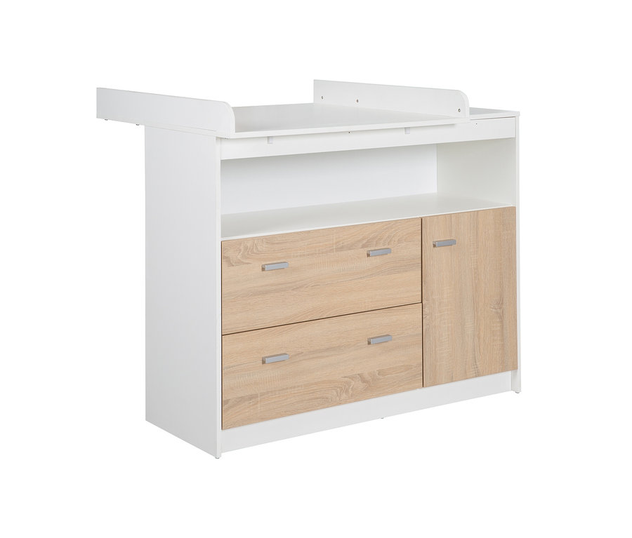 Weiße roba Wickelkommode »Gabriella« breit mit zwei Schubladen.