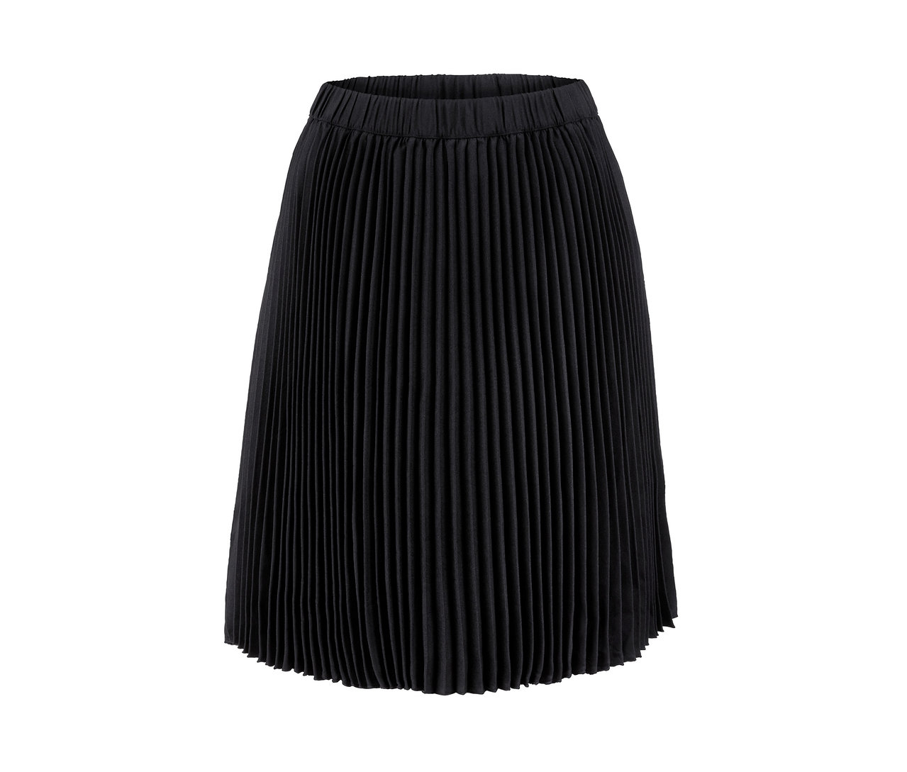 Ein kurzer Plisseerock in Schwarz.