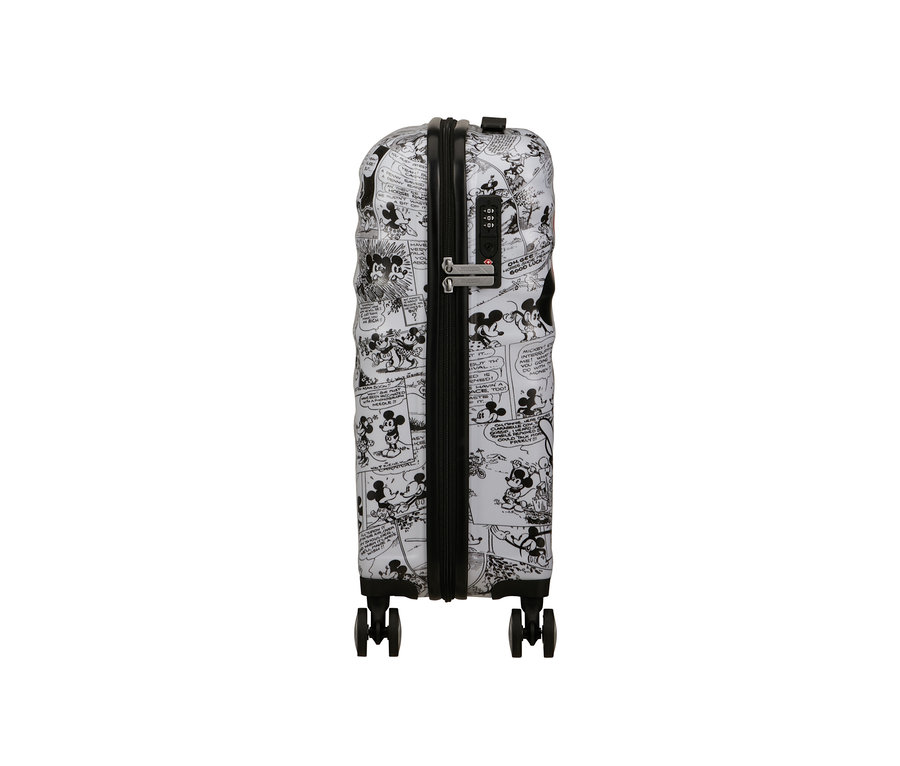American Tourister Wavebreaker »Minnie Mouse«, klein, mit einem schwarz-weißen Mickey Mouse Comic-Druck.
