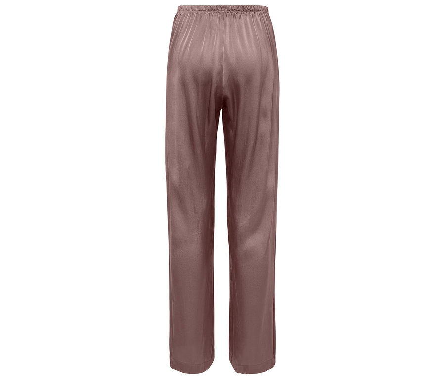 Braune Satinhose mit elastischem Bund.