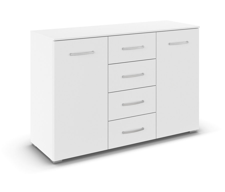 Weisse rauch Kommode »Aditio« mit zwei Türen und vier Schubladen.