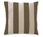 Quadratisches Essenza Samt-Dekokissen »Nino« mit Füllung, braun, mit vertikalen braunen und hellbeigen Streifen.