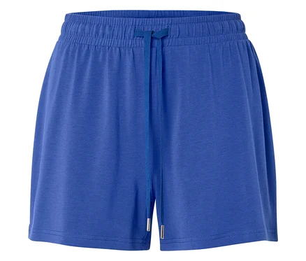 Blaue Shorts mit Kordelzug.