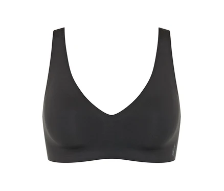 Schwarzer sloggi ZERO Feel 2.0 Soft Bra auf weißem Hintergrund.