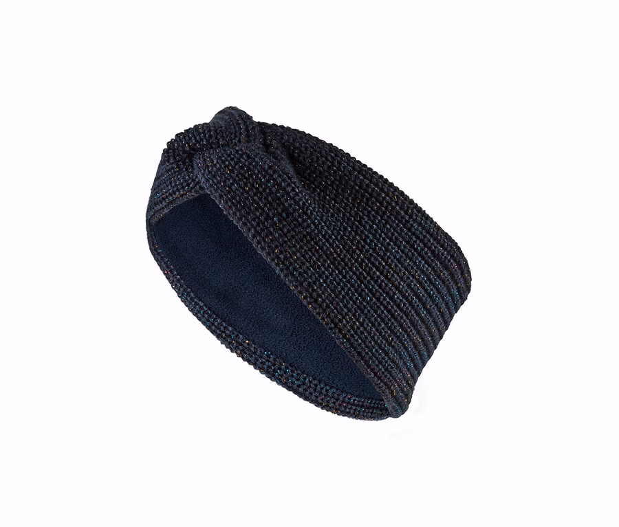 Nahaufnahme eines blauen Stirnbandes.