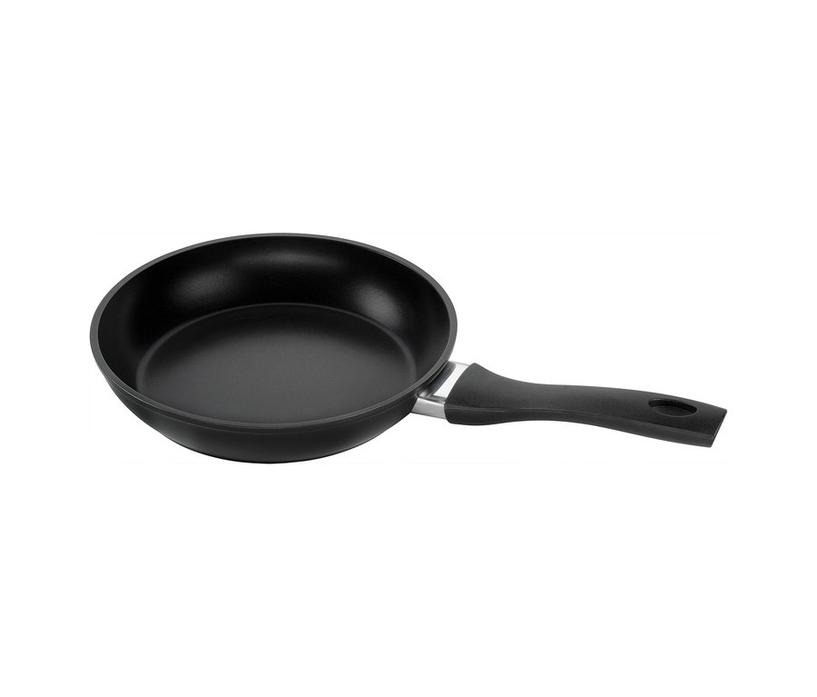 Schwarze Bratpfanne Henckels by ZWILLING »Breeze« mit schwarzem Griff und silbernem Ansatz.