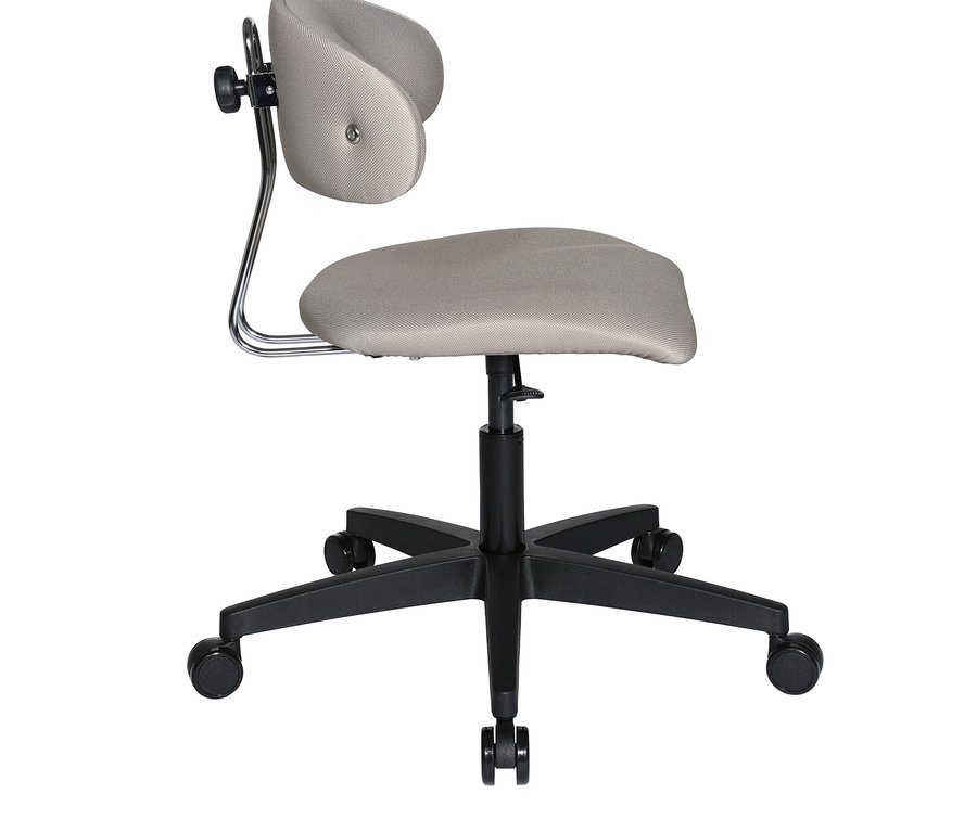 Grauer Topstar »ERGO ROLLHOCKER« Drehstuhl mit Rollen.