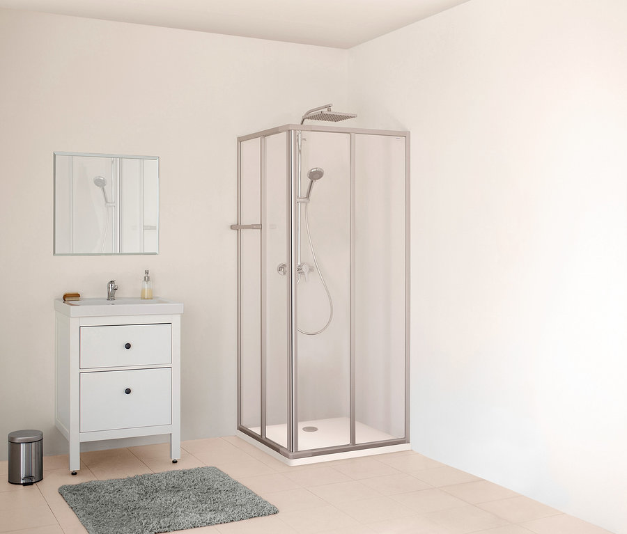 Breuer®-Dusche »Fara-Kretana« – Eckeinstieg, Schiebetür, 70–80 x 70–80 cm und 80–90 x 80–90 cm.