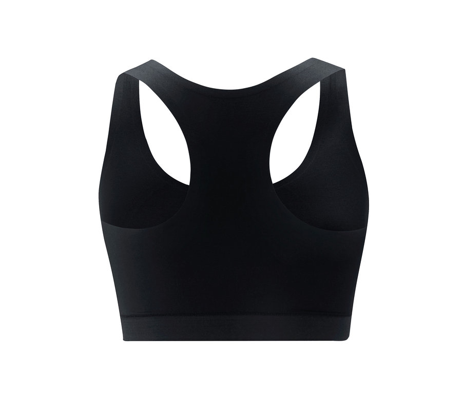 Schwarzes Komfort-Soft-Bustier auf weißem Hintergrund.