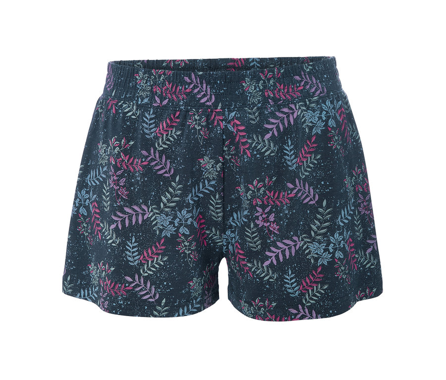 Shorty-Pyjama mit Blätterprint.