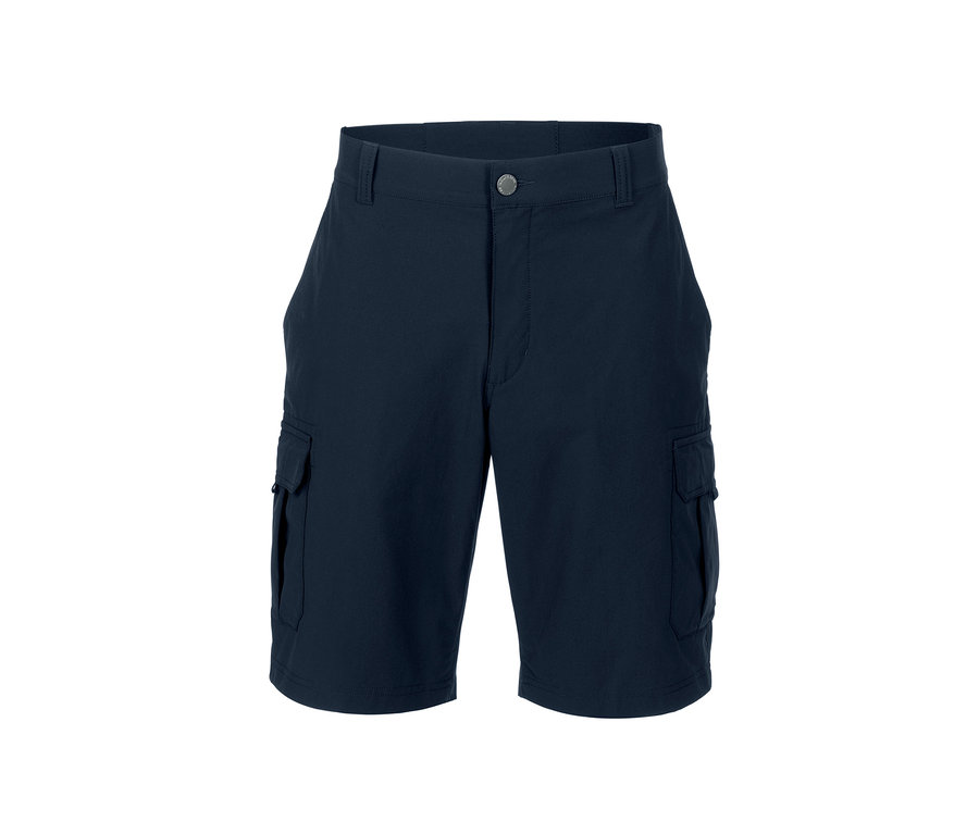 Dunkelblaue Funktionsshorts.