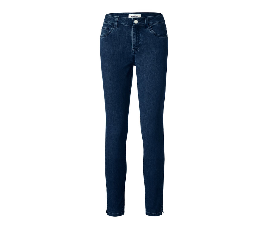 Eine blaue Skinny-Jeans.