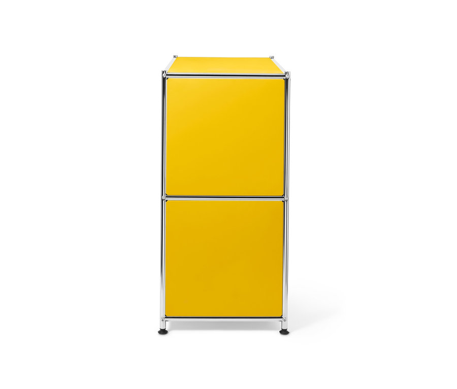 Gelbes Sideboard Metall »CN3« mit 2 Klappfächern.