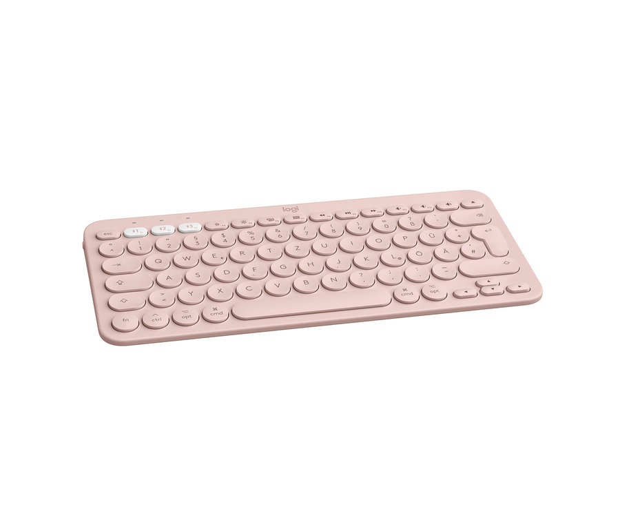 Rosafarbene Logitech Multi-Device-Tastatur K380.