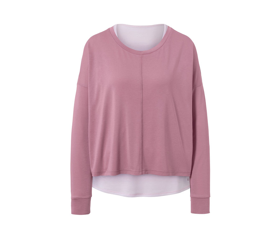 Rosa 2-in-1-Sportshirt mit langen Ärmeln.