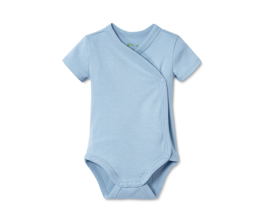Ein blauer Body aus Bio-Baumwolle.