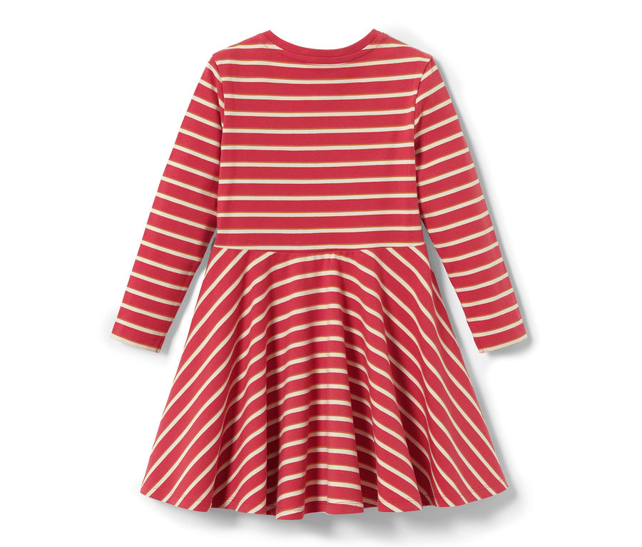 Gestreiftes Jerseykleid mit langen Ärmeln.