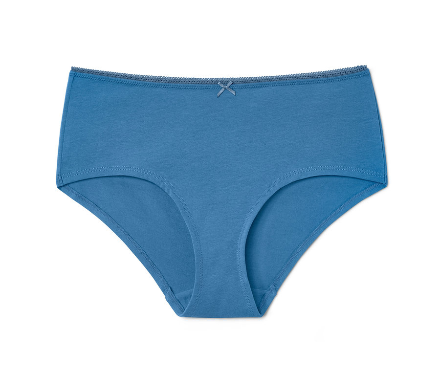 Ein einzelner blauer Slip aus einem 5er Pack Pantys.