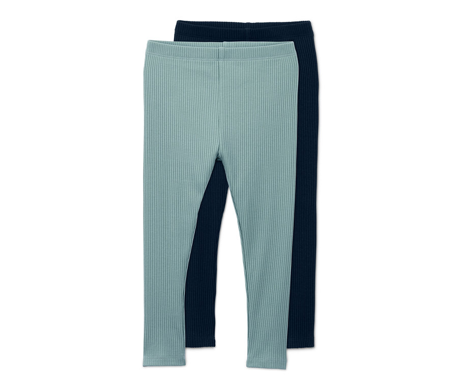 Zwei Rippleggings, eine hellblau und eine dunkelblau.